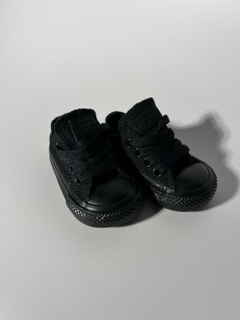Converse Chuck Taylor All Star Black Canvas Baby Infant Size 2 Low Top - Picture 9 of 12